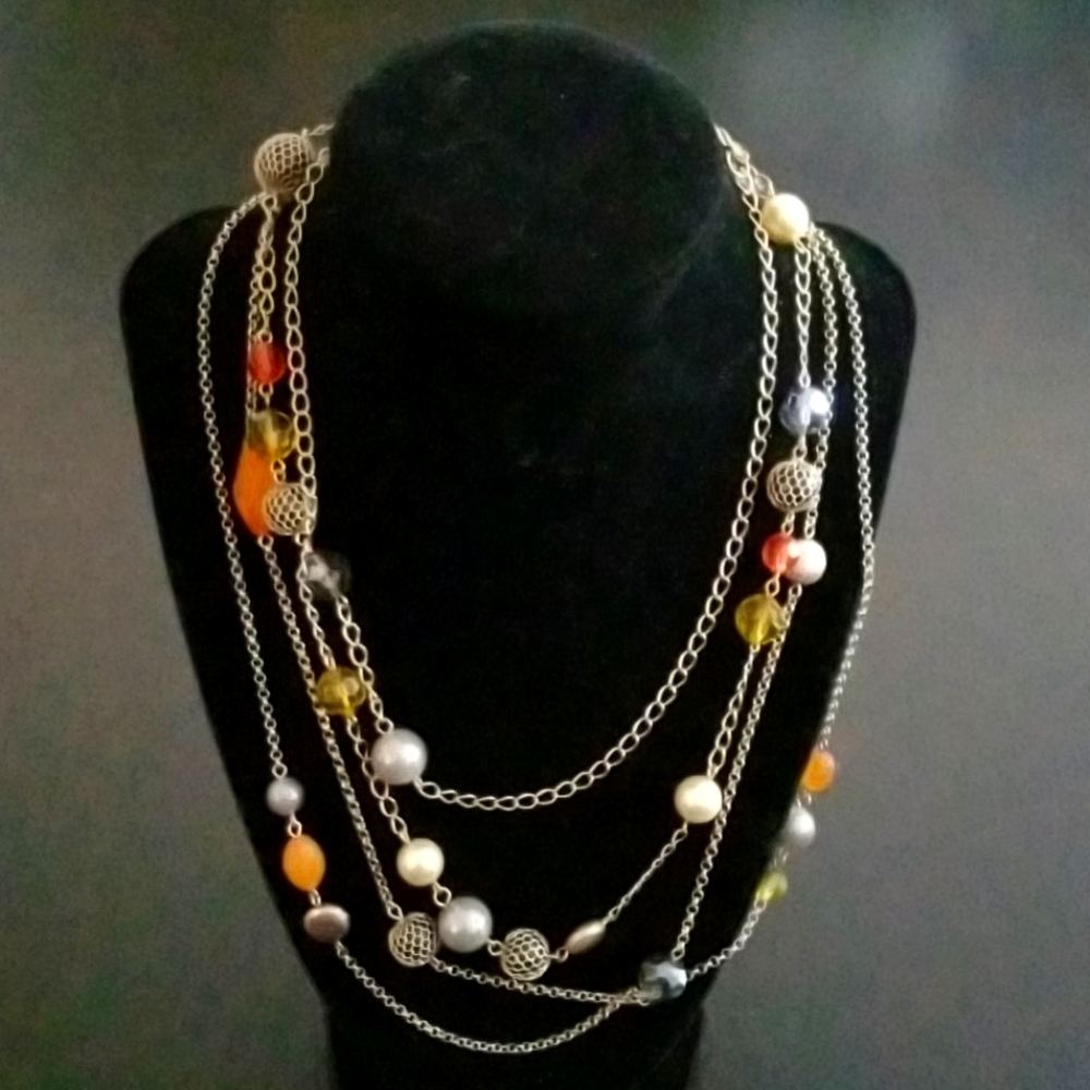 Beaded wrap necklaces, set of 2